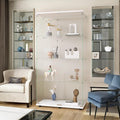 Magnifique vitrine gris clair design moderne avec plateau en verre trempe