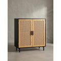 Bahut marron, rotin, 80 x 86, 5 x 40 cm