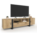 200 x 40 x 50 meuble TV marron structure metallique