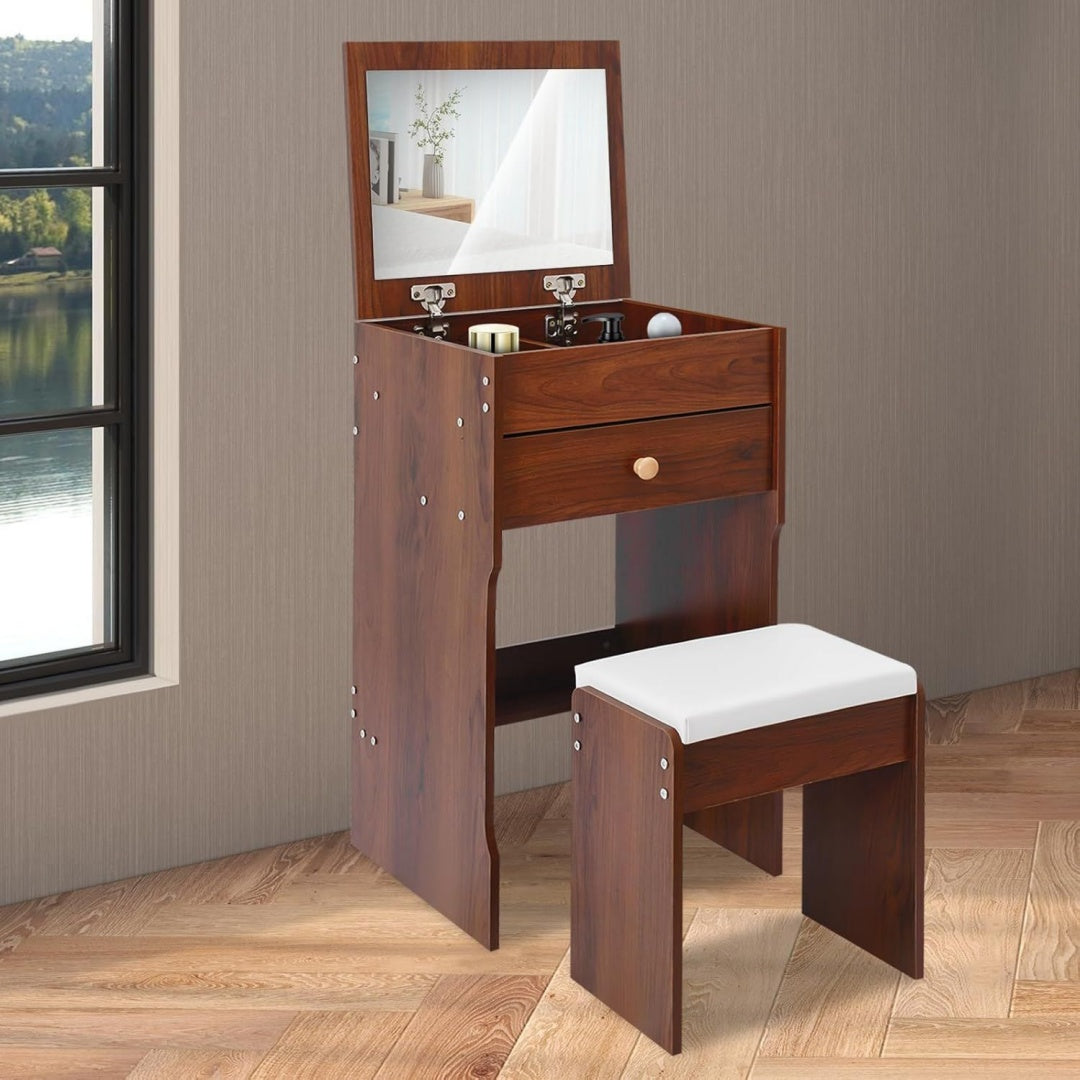 Table beaute marron finition bois