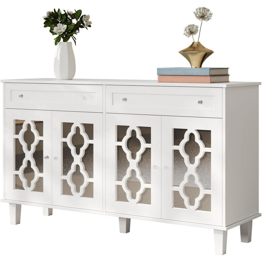 Buffet en MDF et cristal