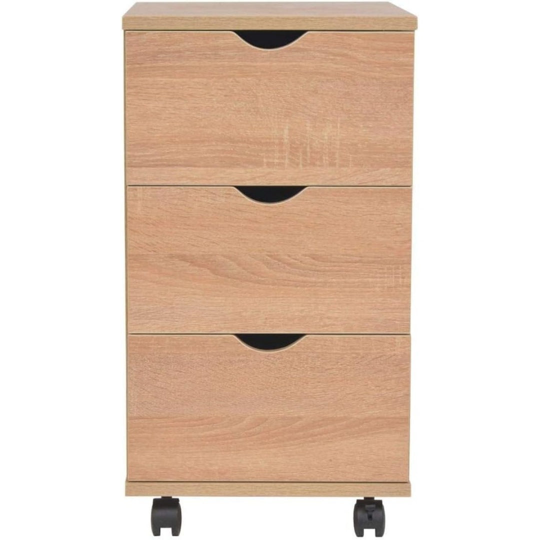 Commode marron pratique 3 tiroirs