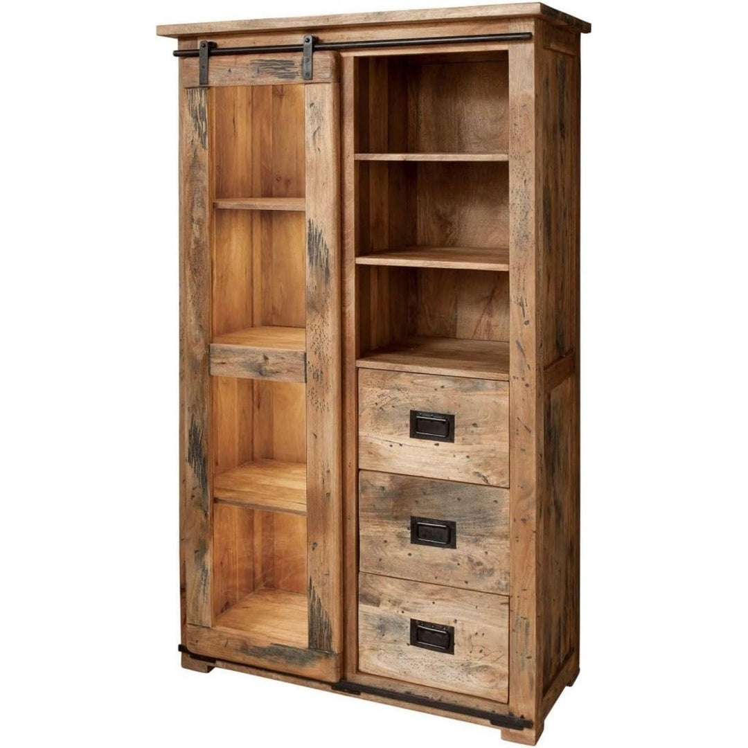 Pour salon et plus, armoire vitree marron en bois