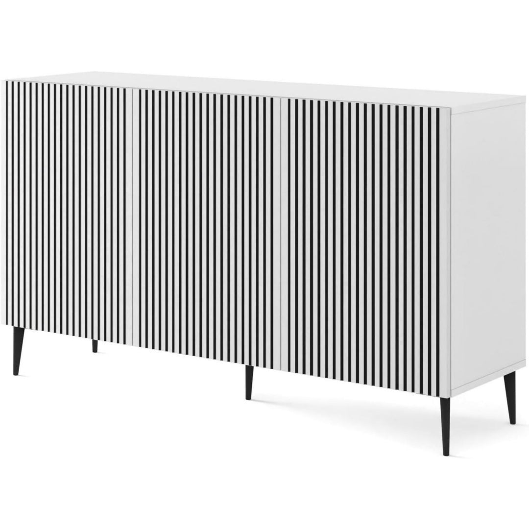 Ideal chambre, commode gris en bois 3 portes