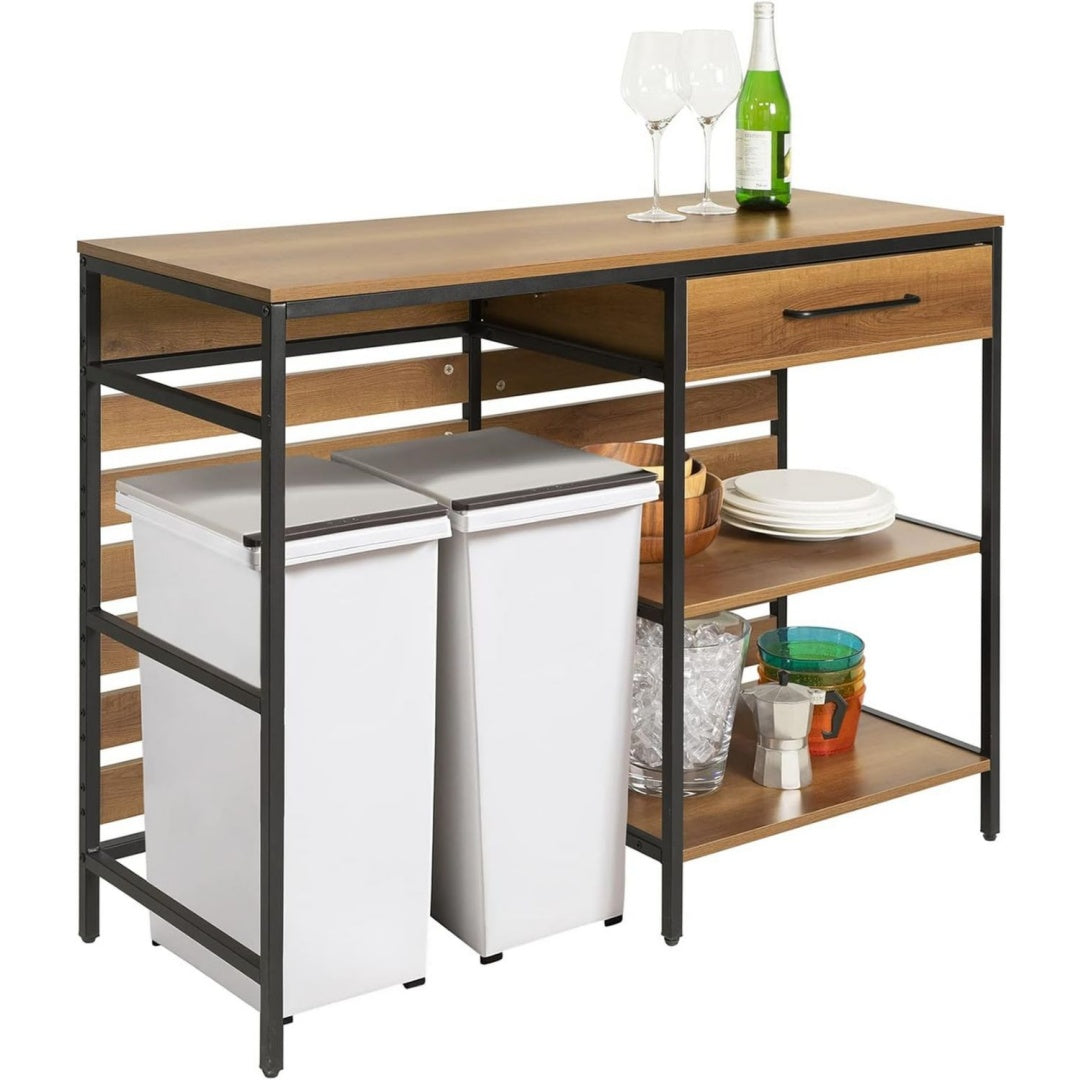 Bahut allure contemporaine en metal gris clair