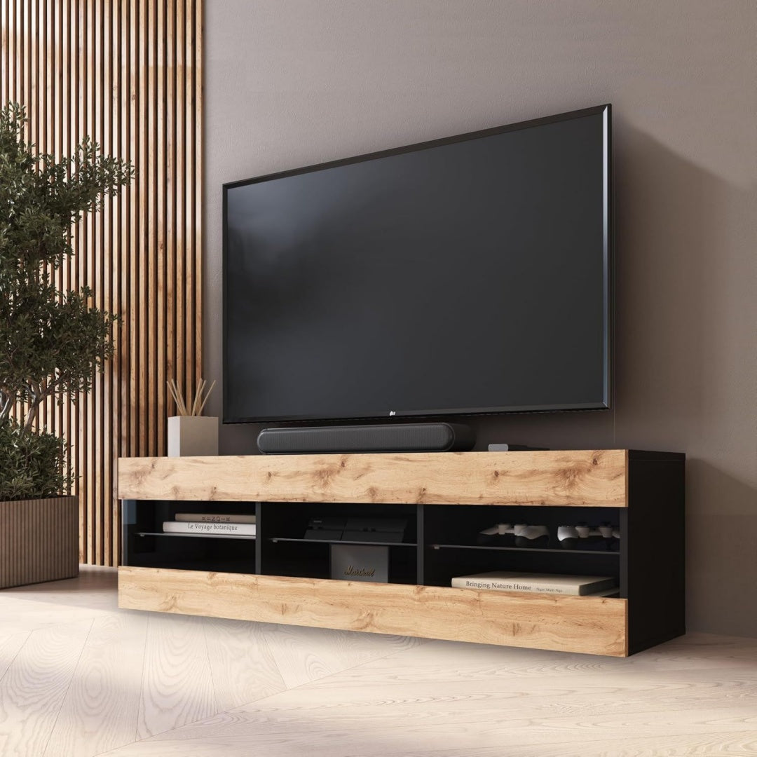 Console TV esprit contemporaine marron