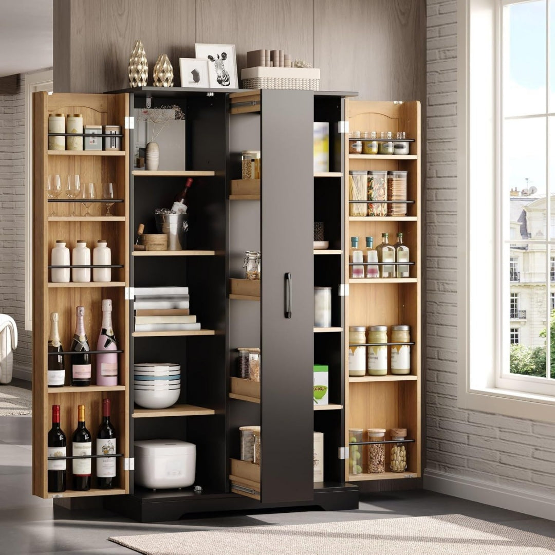 Credence marron MDF 78 cm, rangement aspect naturel