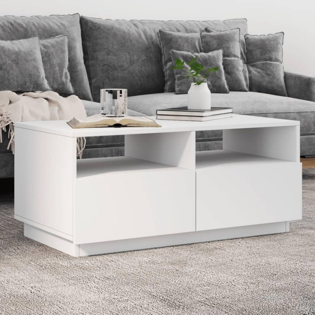 Table basse gris clair eclairage LED 90 x 49 x 40 cm