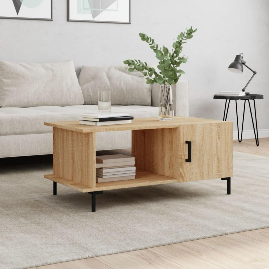 Table basse gris clair 90 x 50 x 40 cm finition soignee