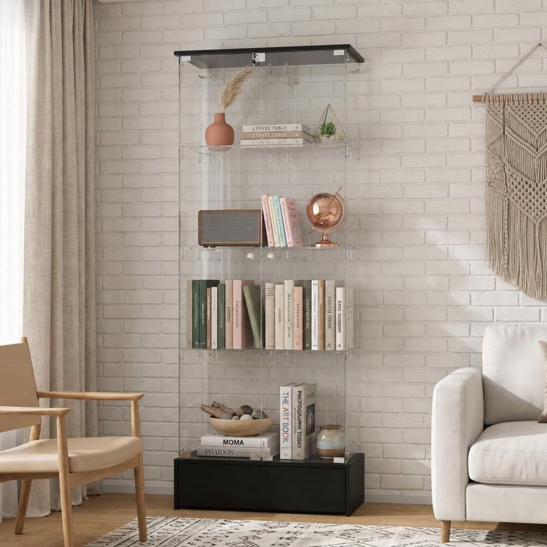 Modele, vitrine marron en verre 1 tiroir