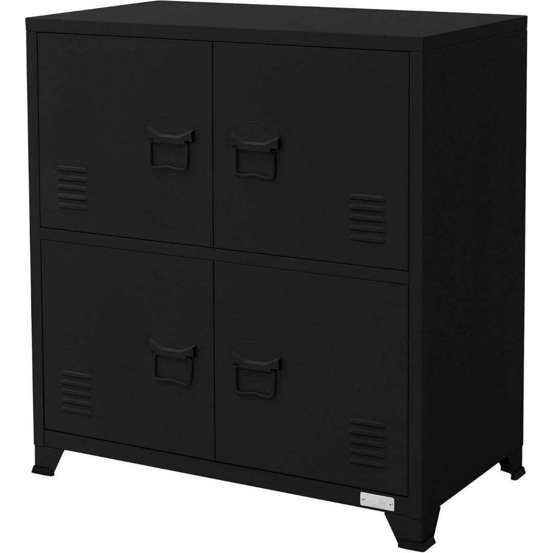 Armoire aux lignes style industriel noir