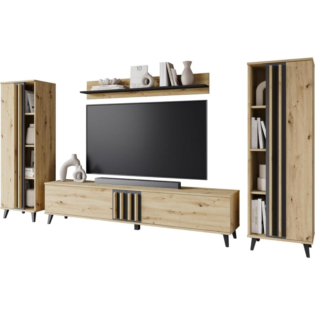 Ensemble de meubles marron style scandinave