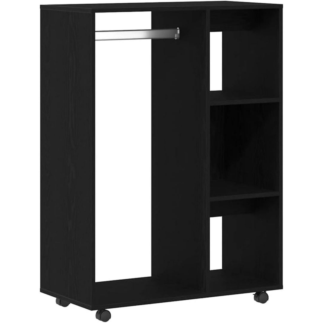 Bibliotheque noir, 80 x 40 x 110 cm, roulettes