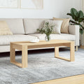 Table basse gris clair minimaliste finition chene 102 x 50 x 35 cm