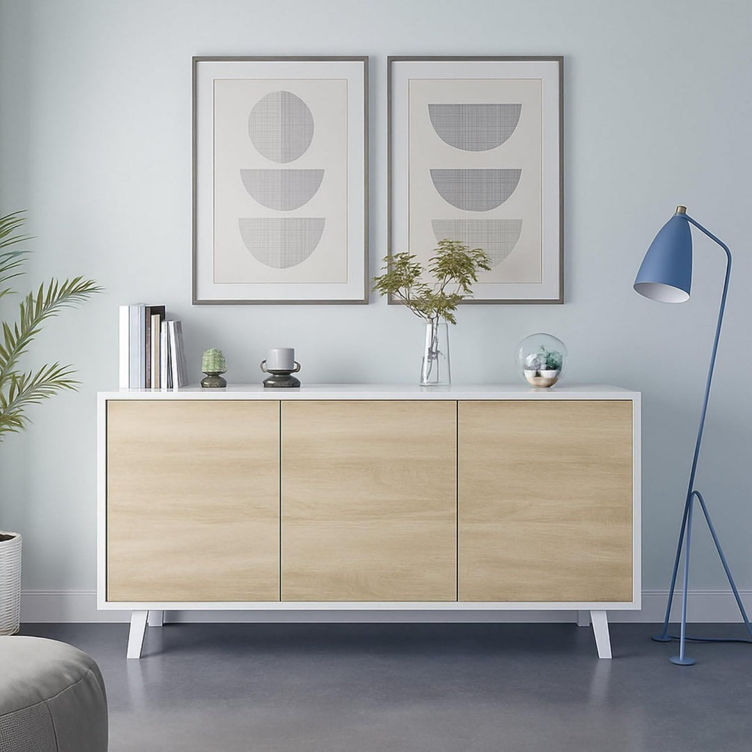 Buffet contemporain 3 portes gris