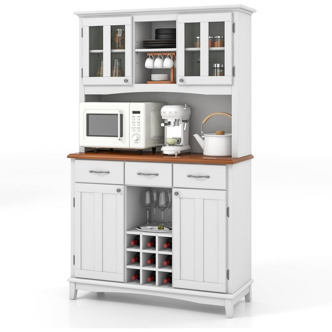 Meuble buffet gris clair, contemporain, ideal pour cuisine